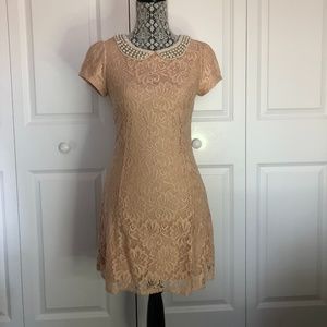 Lace Pearl Detail Dress